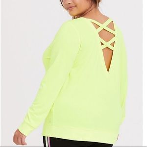 Neon Yellow Lattice Active Sweatshirt